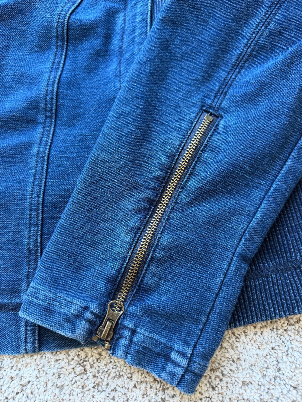 Anthropologie Pilcro Denim Moto Jacket 3X Indigo Blue Stretch Zip Plus Size - Picture 5 of 12